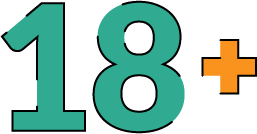 Graphic displaying "18+" symbol, emphasizing age verification for e-commerce transactions and compliance.