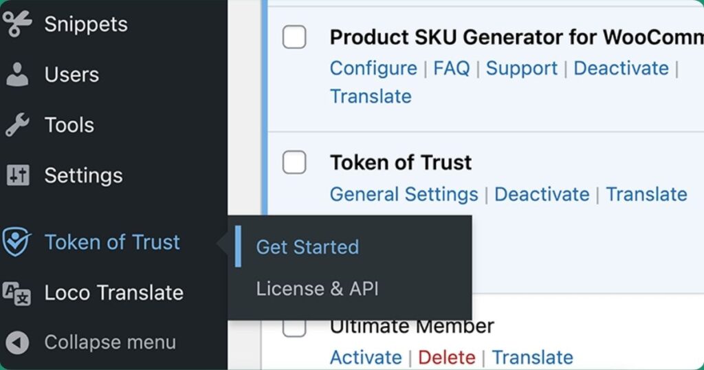 Configure the Token of Trust Plugin