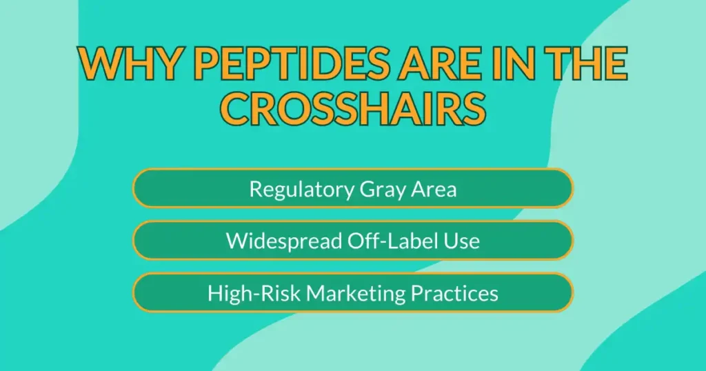 Why peptides are in the crosshairs orange and green graphics.
