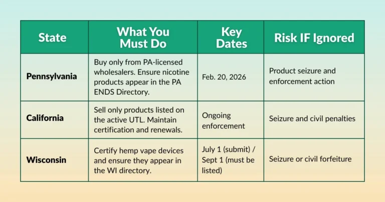 Vape Compliance 2026: State Directory Updates